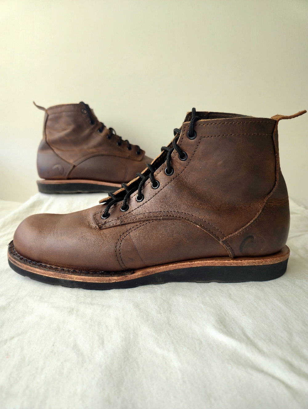 Origin Coronado Men's Leather Ankle Boots Whiskey Brown Size 12 D Maine USA